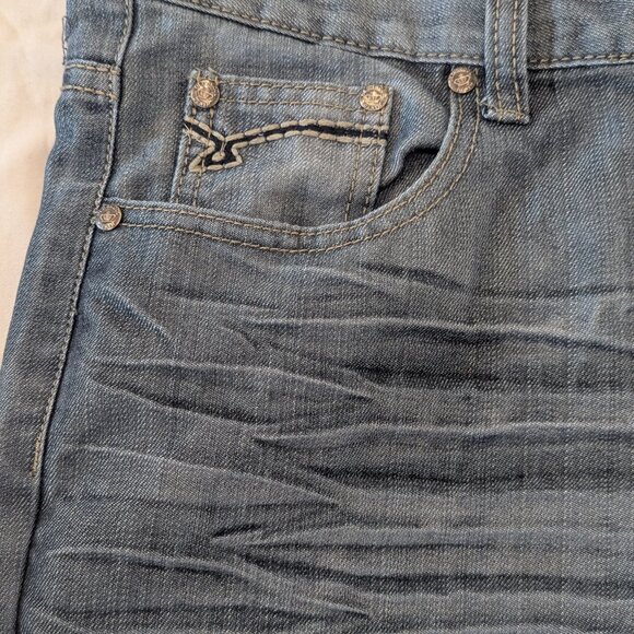 VTG Y2K Old Skool Metallic Whisker Jeans Size 32X31 - Picture 3 of 9